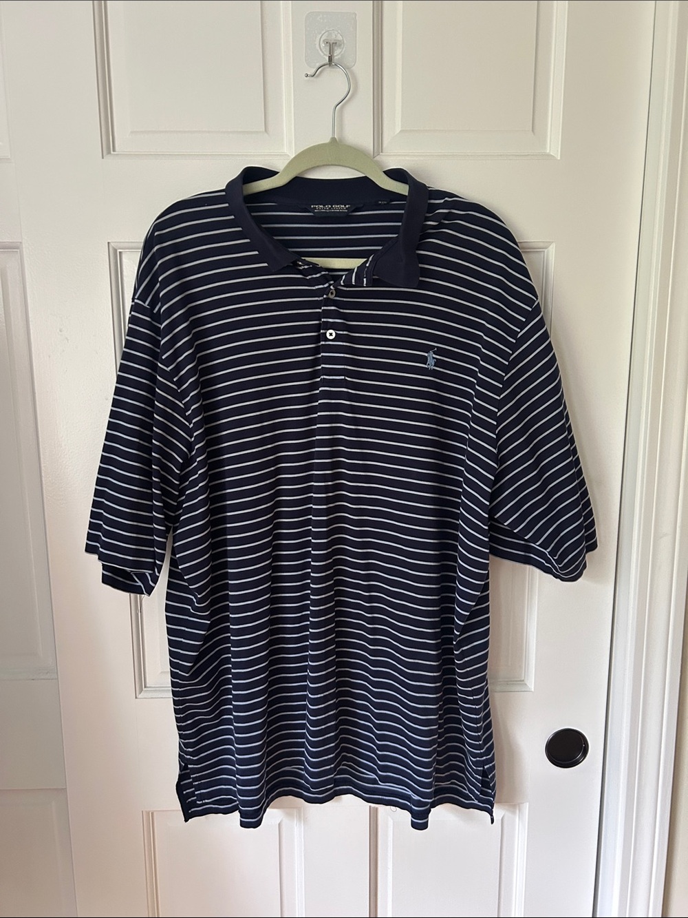 Polo Ralph Lauren Polo Golf Striped Polo Shirt in Blue & White XXL